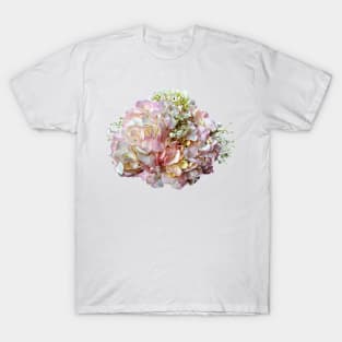 Pale Pink Hydrangea With Baby Breath T-Shirt